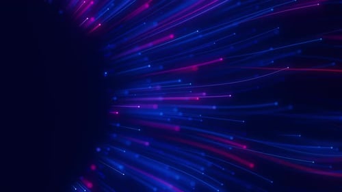 Closeup of Big Data Light Speed Flow Outwards Center Abstract Digital Data Stream of Quantum