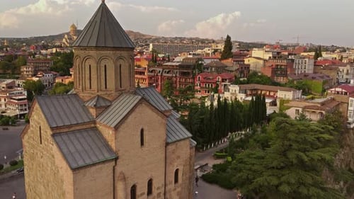 Metekhi Church in Tbilisi at Sunset