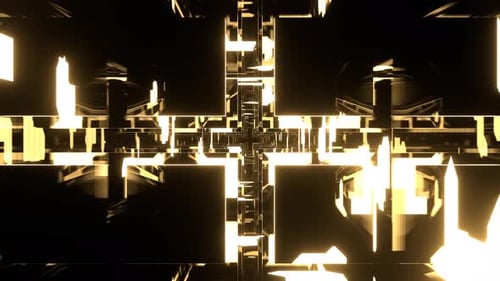 Light Yellow Abstract Shape Neon Tunnel Background Vj Loop In 4K