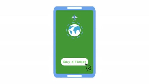 Mobile Travel Booking Application Flat Design Animation