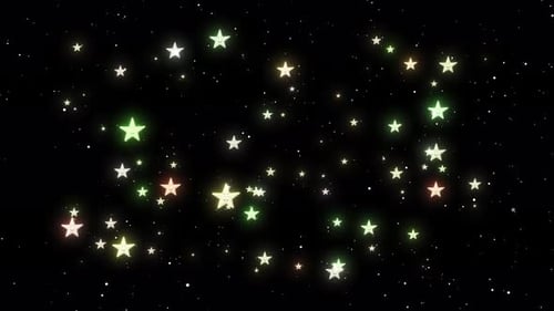 Animated Glowing Stars with Happy Faces Background