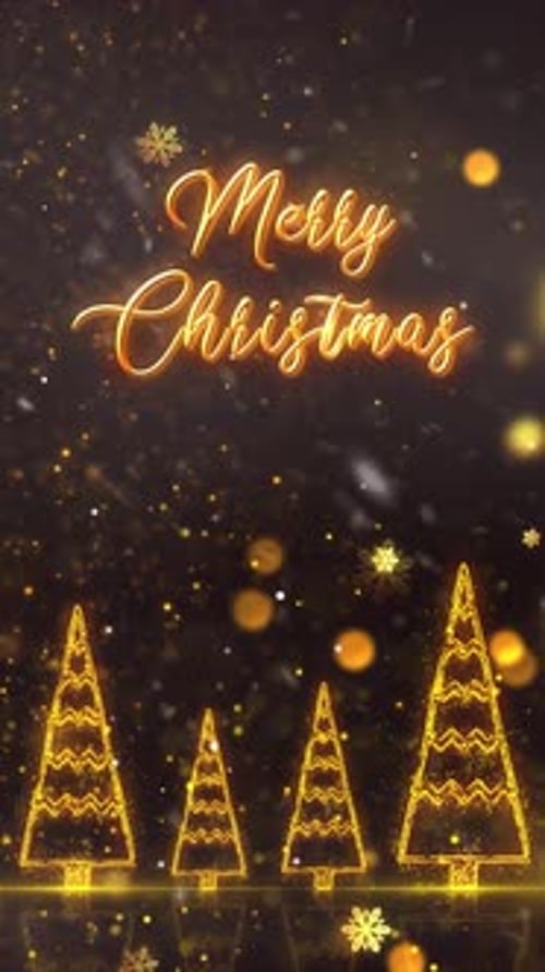 Christmas Trees Merry Christmas Background 2- Vertical Video