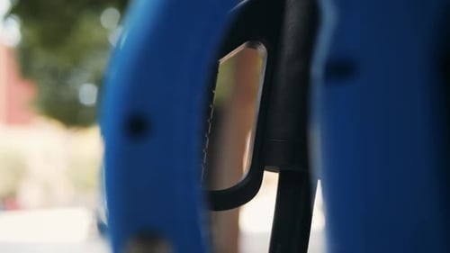 A Modern Electric Vehicle Charging Station Strategically Located in an Urban Setting for Convenience