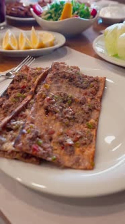 Traditional Turkish pitas are served