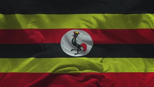 Realistic Uganda Flag Waving in Seamless Loop Animation