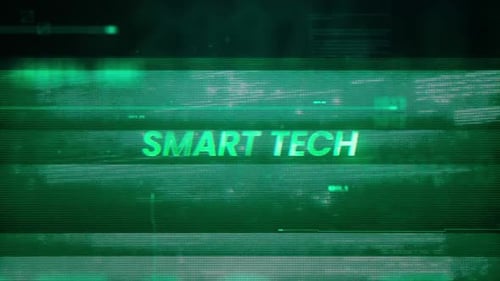 Smart Tech Word On Noise Glitch Error Technology Futuristischer Datenhintergrund
