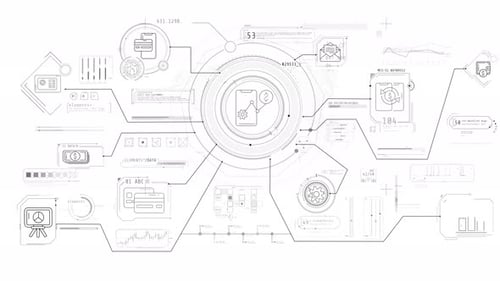 Monochrome Animated Infographic Diagram About Smartphone As a Financial Tool