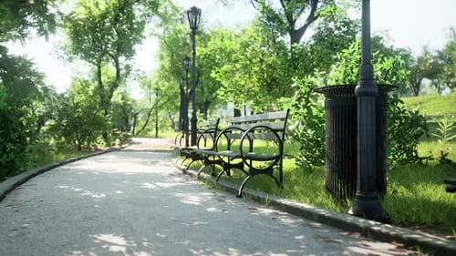 Empty Park After Park is Closed Due to Coronavirus Covid19 Pandemic Outbreak