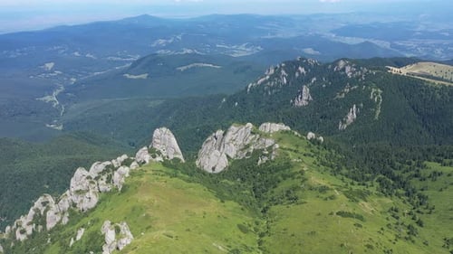 Alpine Landscape with Rocky Mountains and Green Slopes Carpathians
