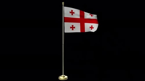 Waving Georgia Flag Animation for National Representation