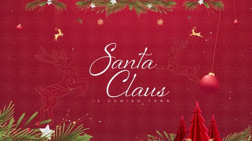 Festive Christmas Greeting Card Animation with Santa Claus Text