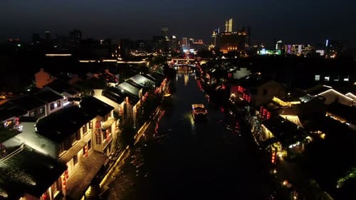 Aerial View of Nanchang Street in Wuxi Jiangxu Province China