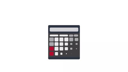 Animated Flat Design Calculator with Directional Arrows