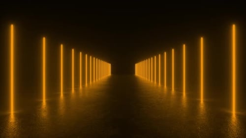Gelber Neonlichttunnel