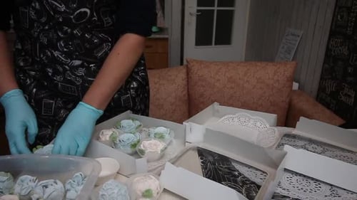 Delicate Cupcake Arrangement in Home Kitchen