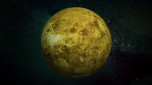 Animated Planet Rotation in Starry Space