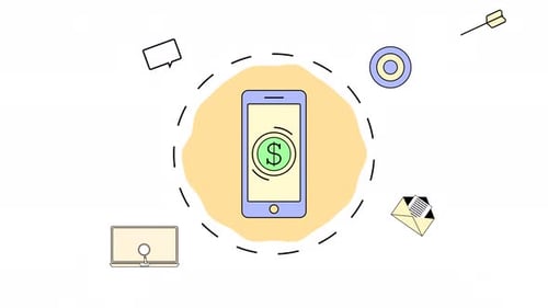 Flat Design Mobile Business Marketing Explainer Icon Set