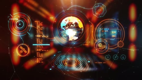 Globale Kommunikation zeigt den Planeten Erde mit Datenanalyse