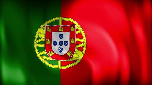 Realistic Waving Portugal Flag Seamless Animation