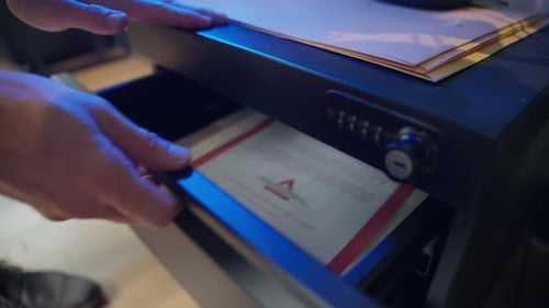 Drawer Filled with Secret Confidential Documents