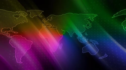 Gradient Digital Technology Earth Map Animation Background