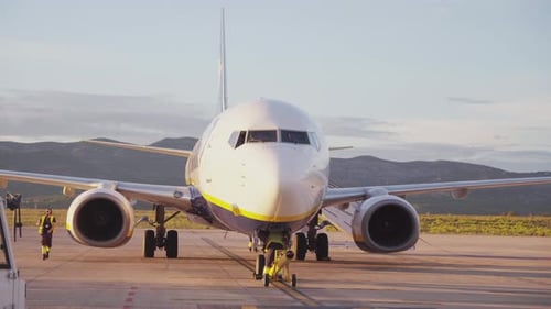 Vorbereitung für ein Startflugzeug