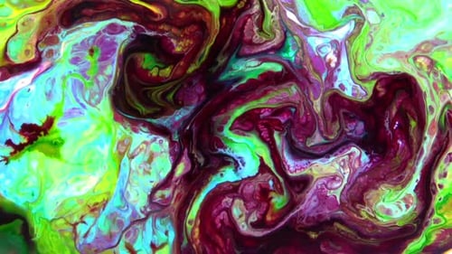 Vibrant Paints Mixing in Abstract Motion