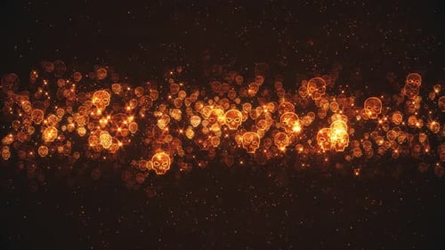 Skulls - Mystic Gold Abstract Background