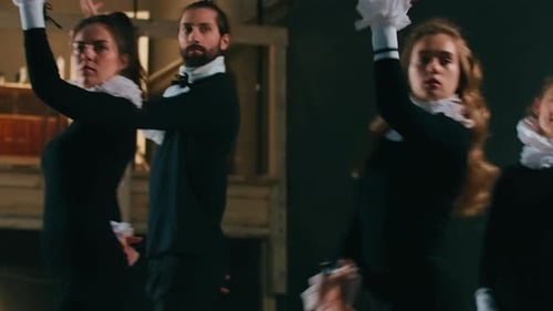 Confident Professional Theater Actors Rehearsing As Unsure Actress Making Mistake Hesitating