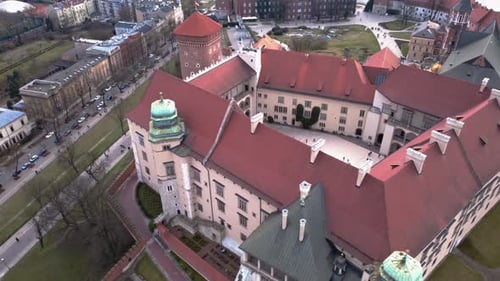 Aerial View of Wawel Castle in Krakow, Poland