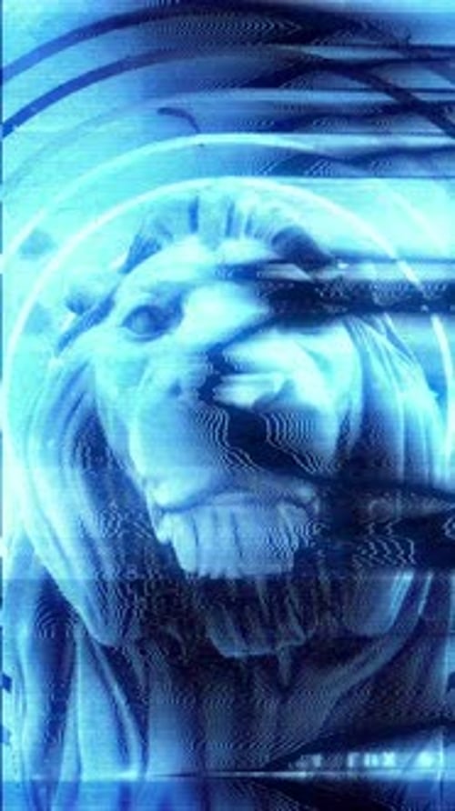 Lion Power Blue Modulationsporträt
