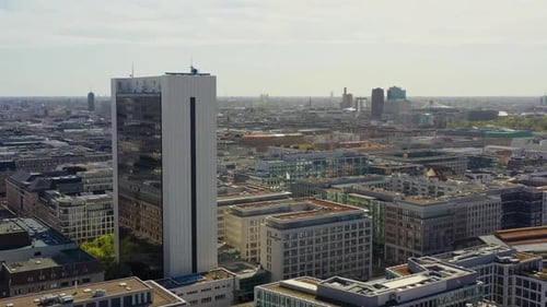Aerial view of buildings and structures, Germany.
