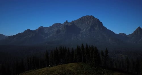 Majestic Mountain Landscape with Serene Forest View During Daytime