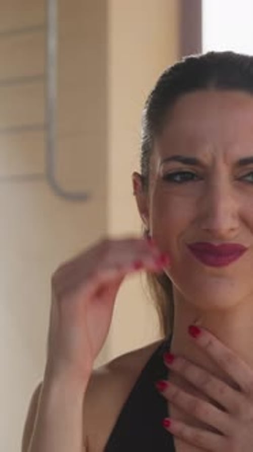 Woman Experiencing Migraine Pain Indoors Daytime