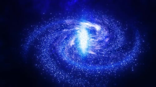 Espaço abstrato, galáxia azul com estrelas e constelações futurista com efeito de brilho, abstrata