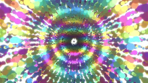 Abstract Circle Tunnel Looping Colorful Background