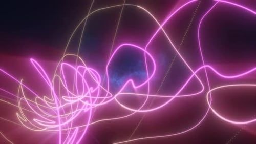 Abstract blue and purple glowing neon energy laser lines background