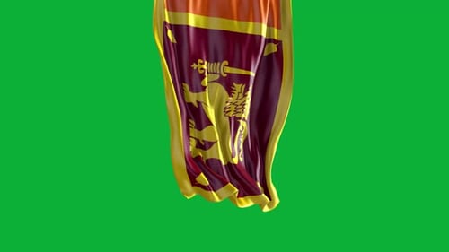 Sri Lanka National Flag Waving Green Screen