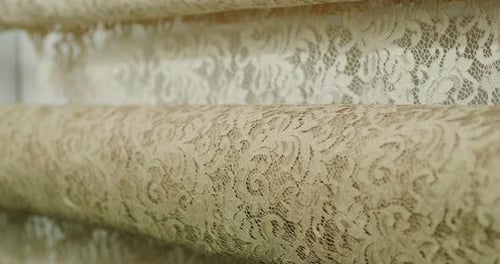Close Up of Elegant Lace Fabric Roll