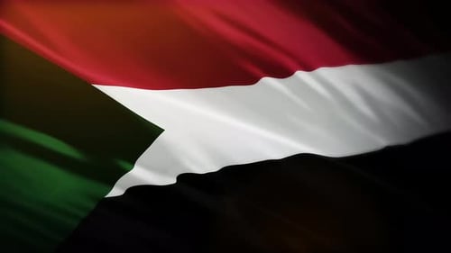 Realistic Waving Flag of Sudan Animation