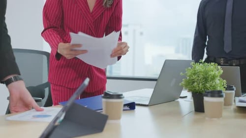 Close up hands group of businessman and woman people meeting in the office.