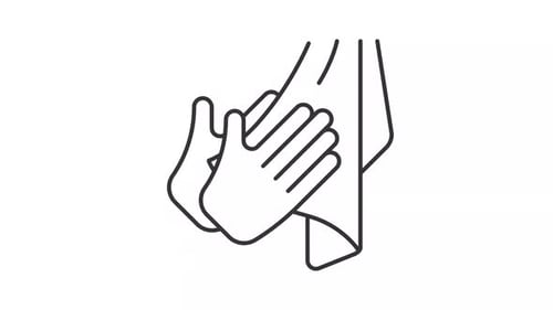 Hands Drying with Towel Line Art Animation