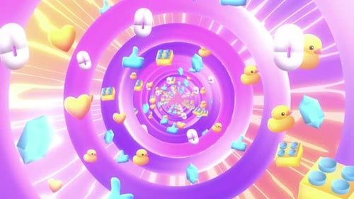 Colorful Tunnel Animation With Icons