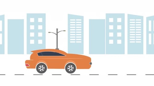 2D Cars Driving In City, Car Driving A Highway