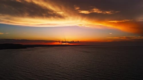 Sunset and Sea Drone - 4K