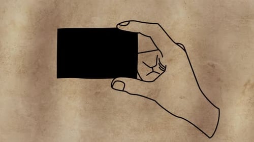 Paper Old Texture With Black Business Card Icon Wave Background Loop