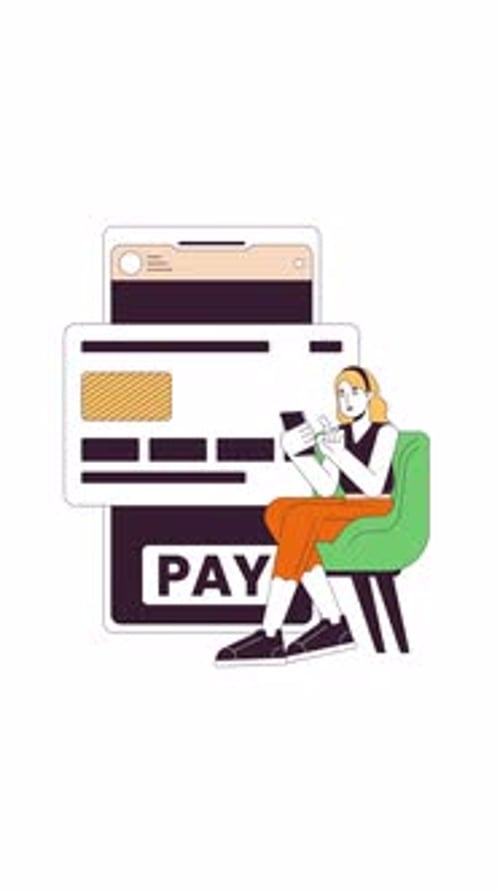 Mobile Online Payment Transaction with Smartphone Illustration