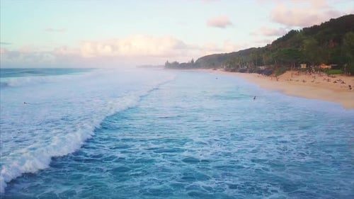 Aerial view of the North Shore of Oahu