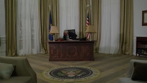 Generic President - Gets up to leave oval office HD