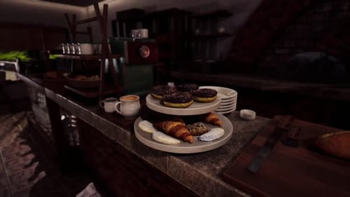 Delicious Pastries and Coffee Served in a Cozy Cafe Atmosphere